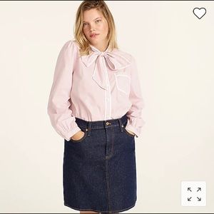 JCREW classic-fit tie-neck poplin shirt in stripe